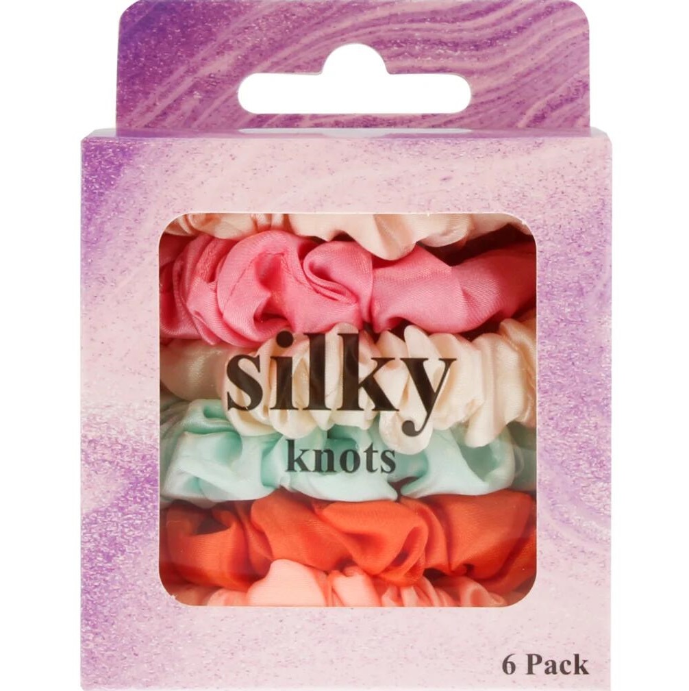 CS Beauty 6pcs Silky Knots Hair Scrunchies Gift Set Colour Zone Cosmetics