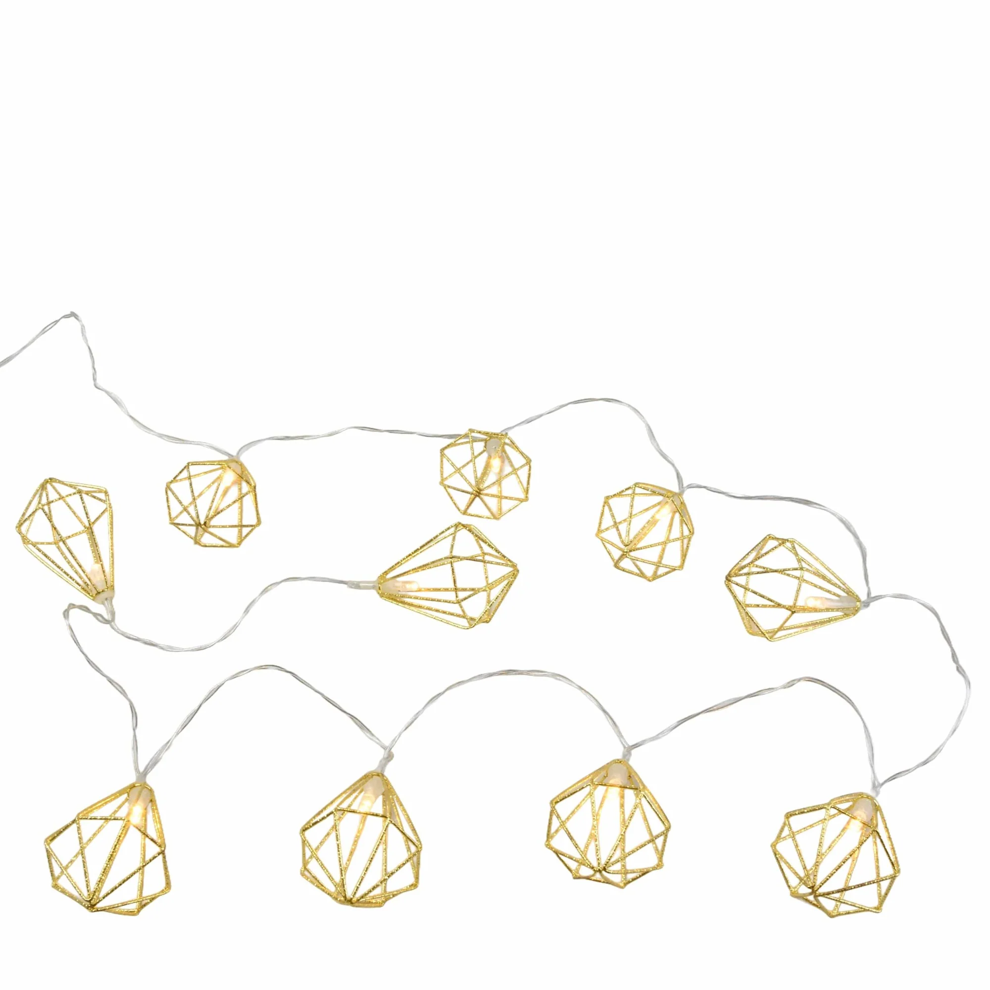 LED Diamond Shape Fairy Lights Gold 160cm