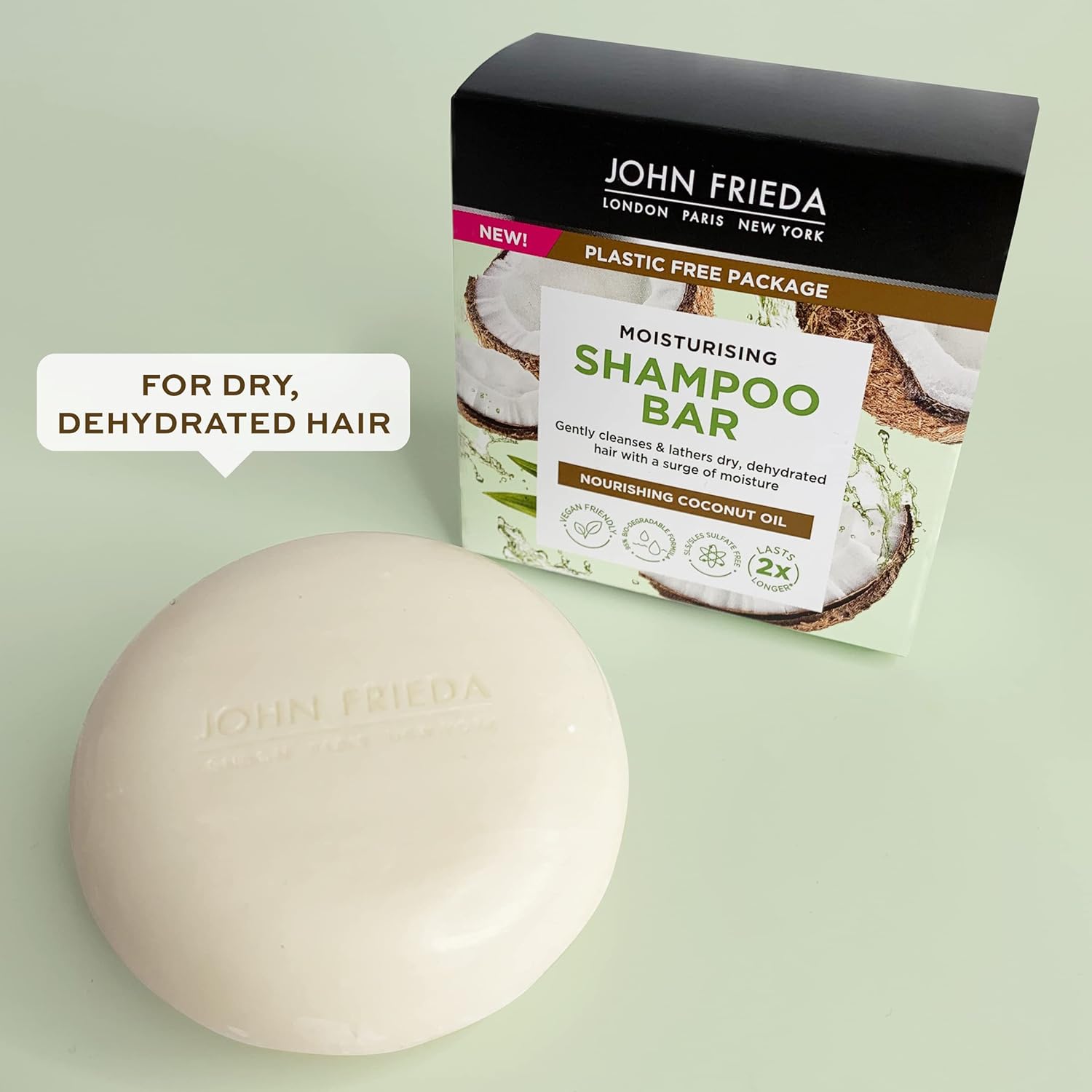 John Frieda Moisturising Shampoo Bar 75g Infused With Nourishing