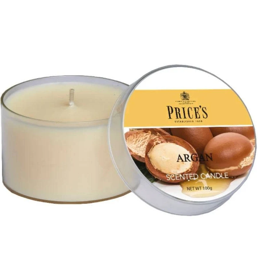 Price's Scented Candle Tin 100g - Argan