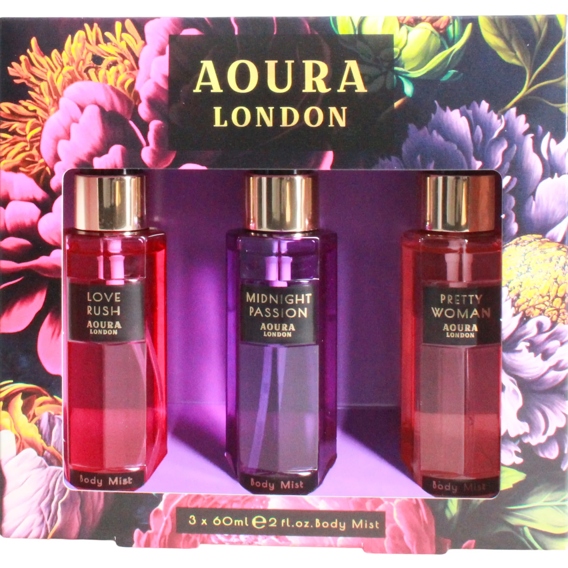 Aoura London 3pcs Body Mist Gift Set Colour Zone Cosmetics
