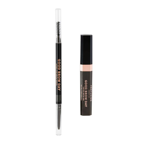 Profusion Cosmetics Good Brow Day Ultra-Fine Brow Pencil & Tinted Brow Get Set - Soft Black 1