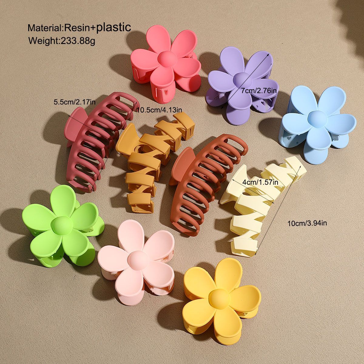 10pcs Candy Flower Hair Clips Set