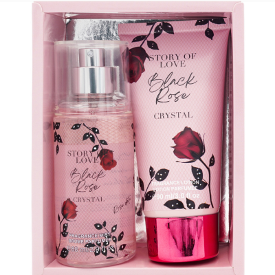 Story of Love 2pcs Body Lotion 90ml + Body Mist 88ml Gift Set - Black Rose