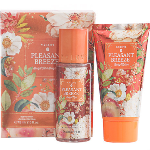 V.V.Love 2pcs Body Lotion 75ml + Body Mist 85ml Gift Set - Pleasant Breeze