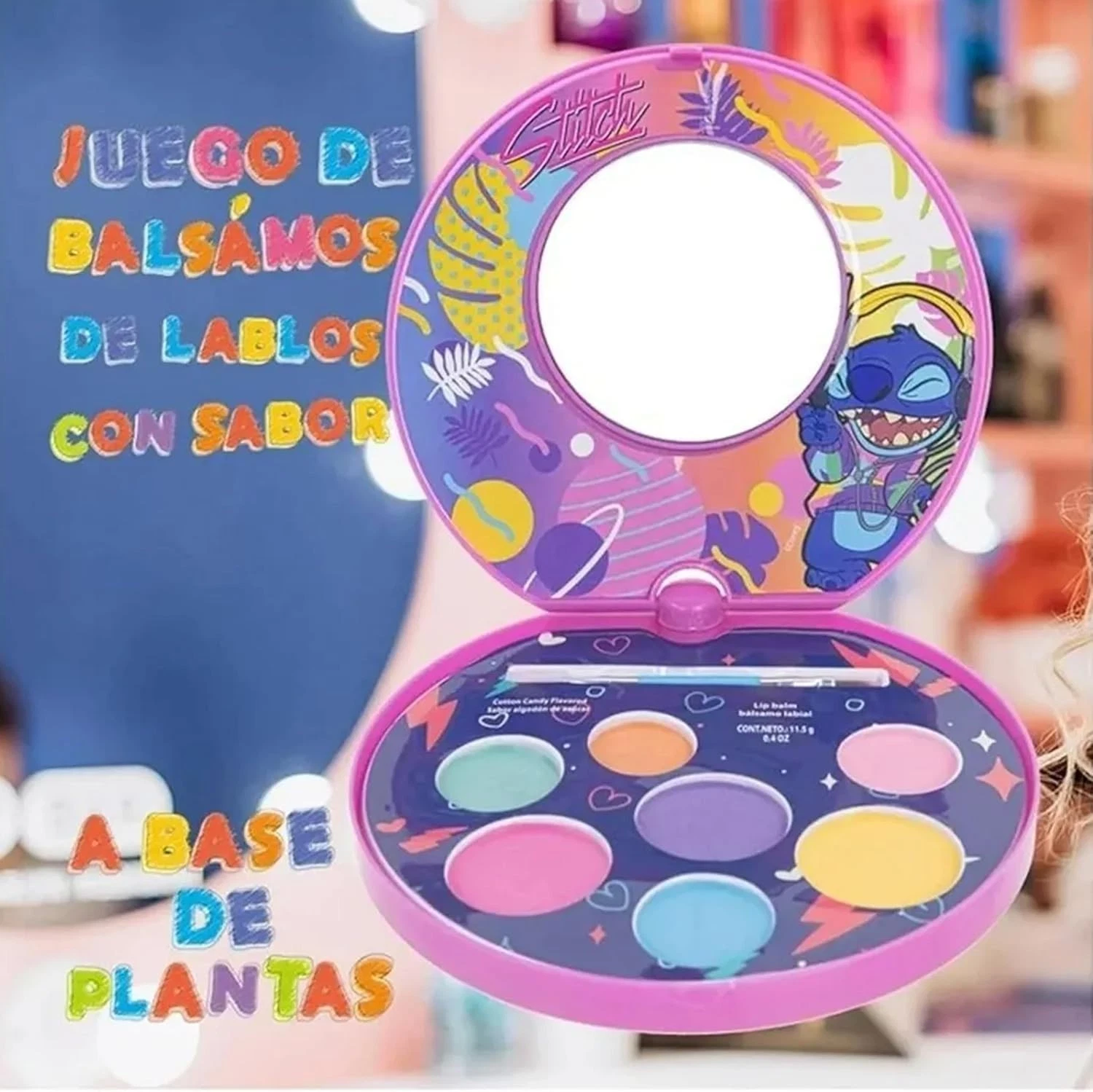 Disney Stitch Flavoured Lip Balm Set with Case and Mirror 1