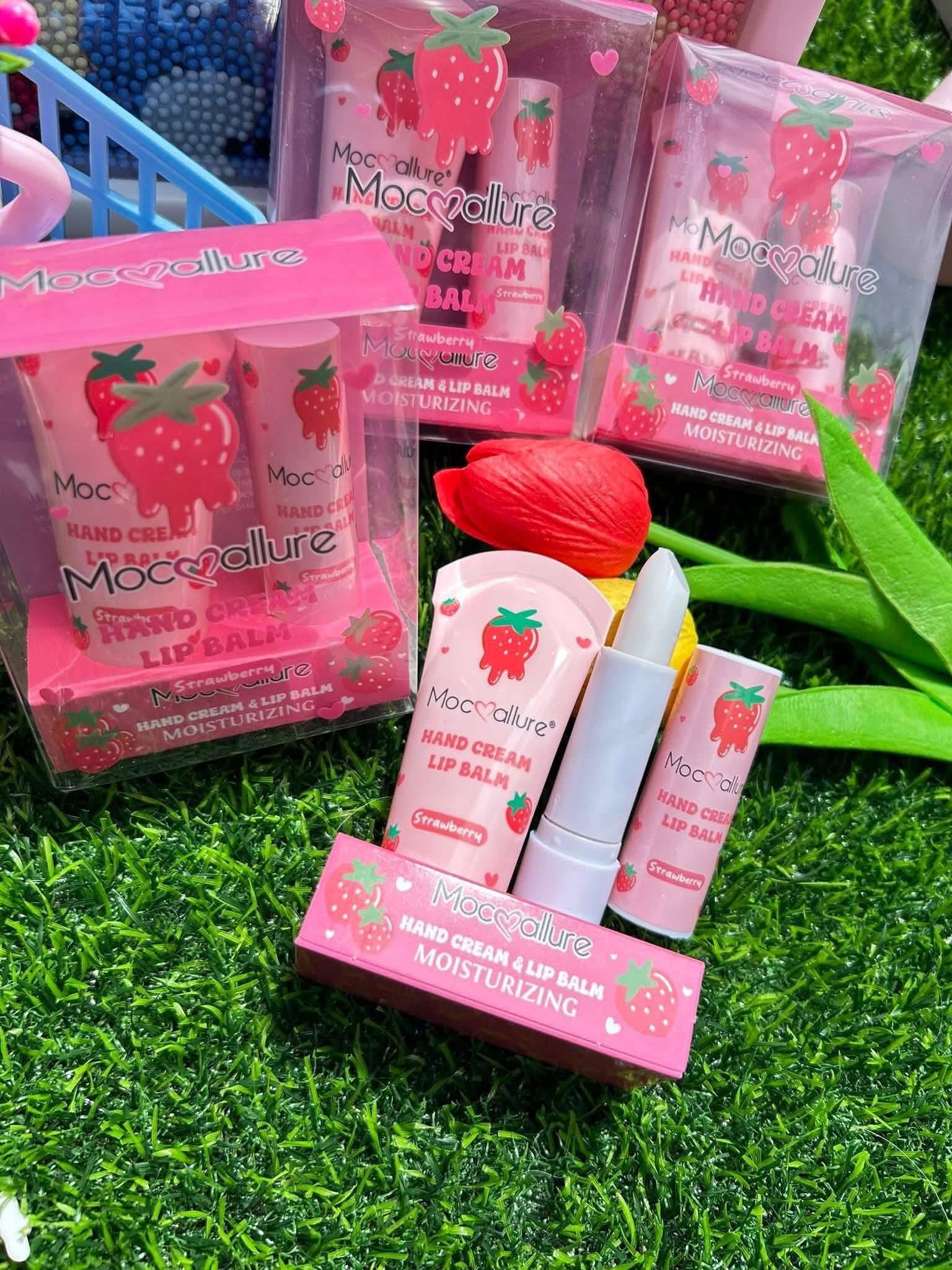 Mocallure Hand Cream + Lip Balm Set - Strawberry 2