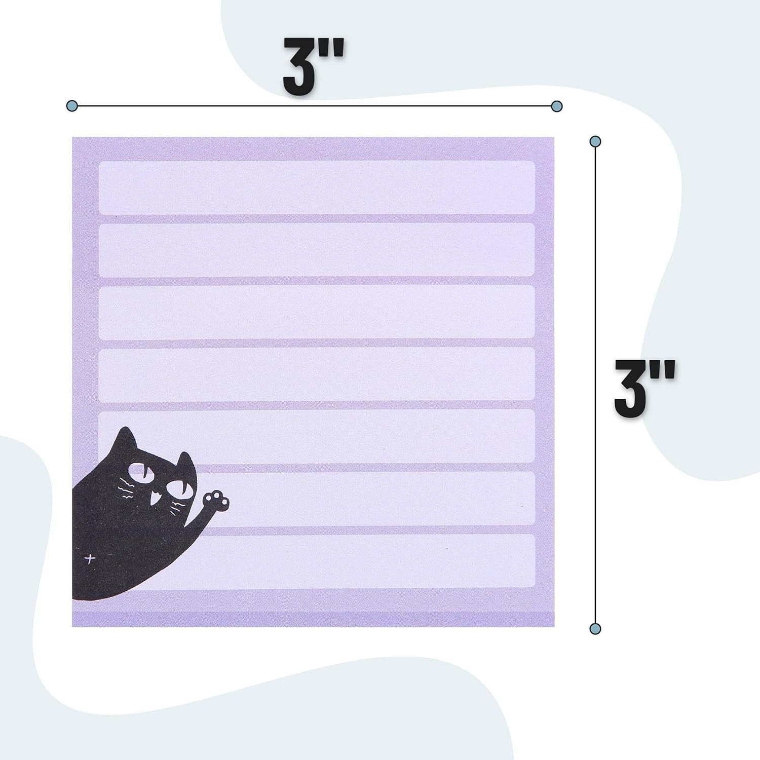 Cute Cat Sticky Note Pad Set 6 Designs x 80 Pages Per Pad 2