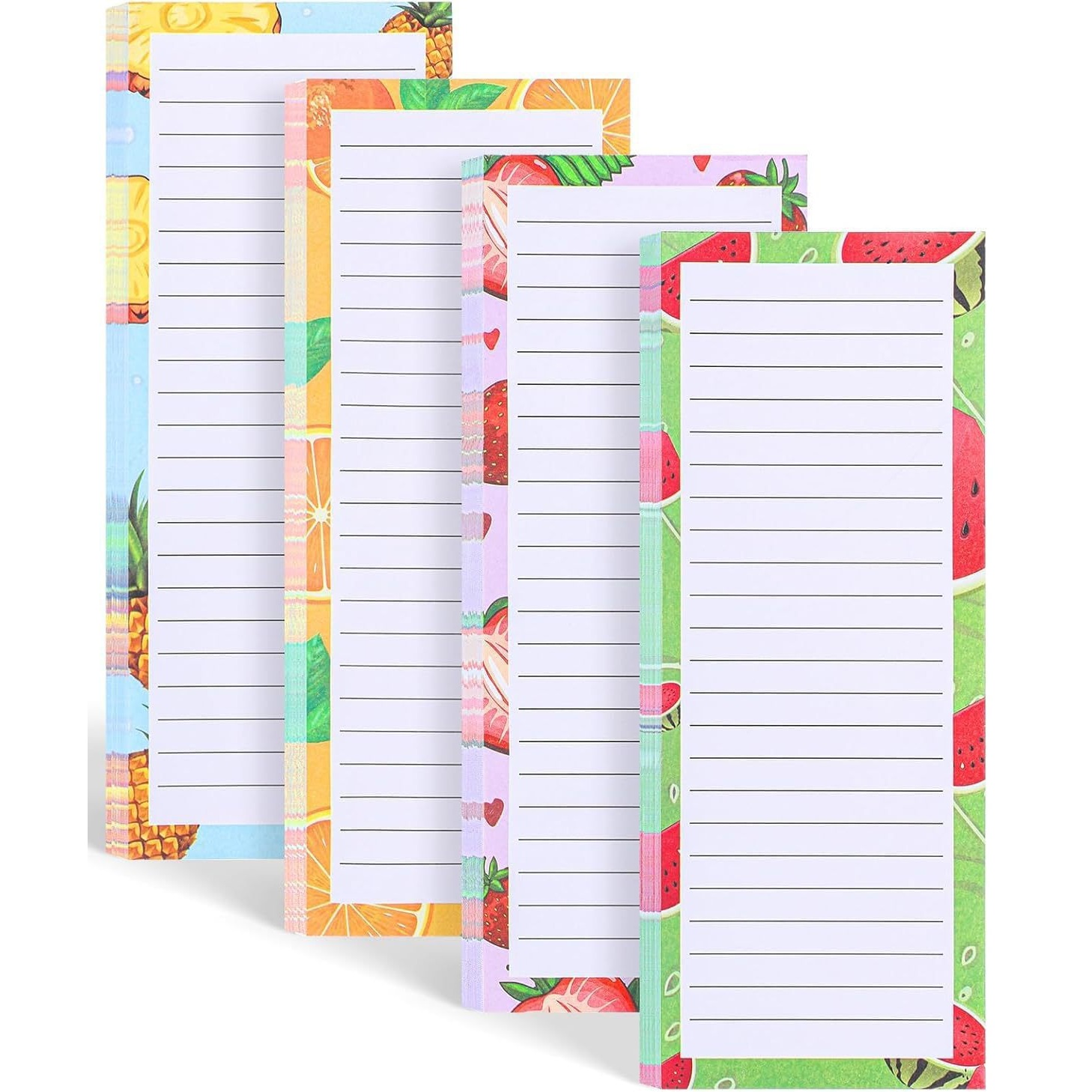 Fruits Note Pad Set with Magnetic Back 4 Designs x 50 Pages Per Pad -