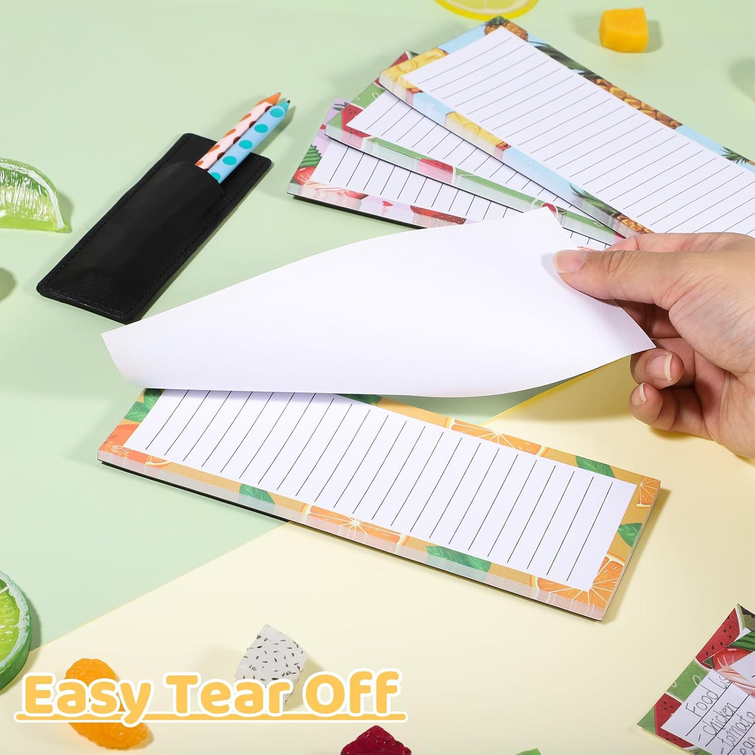 Fruits Note Pad Set with Magnetic Back 4 Designs x 50 Pages Per Pad 2