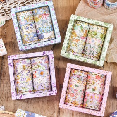 Premium 12 Rolls Floral Washi Tape Set (various designs)