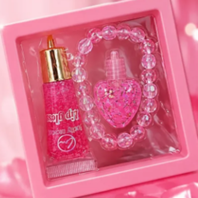 Lucky Model Keychain Bag Charm High Shine Lip Gloss + Lip Oil Set (various shades)