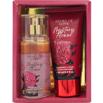 Story of Love 2pcs Body Lotion 90ml + Body Mist 88ml Gift Set - Mystery Flower