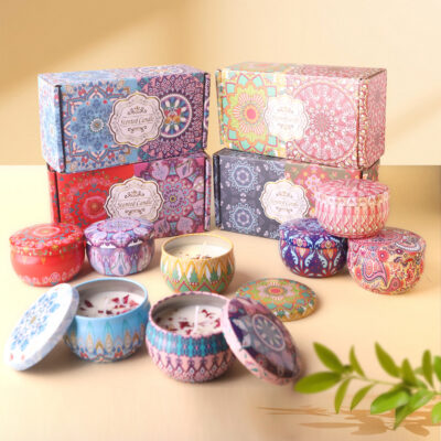 Bohemian 2pcs Scented Candle Boxed Gift Set (various fragrances)